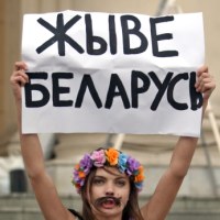Protest feministek w Mińsku