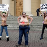 Protest feministek w Mińsku