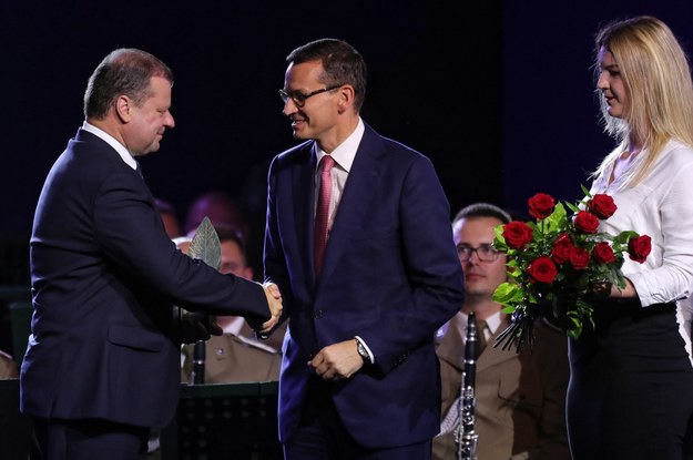 Nagrodę premierowi Litwy wręczył Mateusz Morawiecki / 	Grzegorz Momot    /PAP