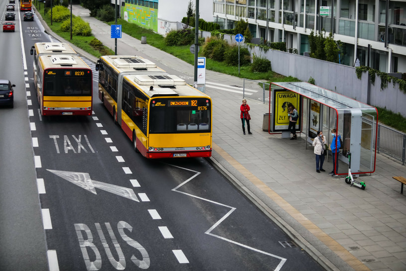 Najbezpieczniej jest kiedy autobus ma zatokę przystankową, a zjeżdża z niej na buspas /Adam Burakowski /Reporter