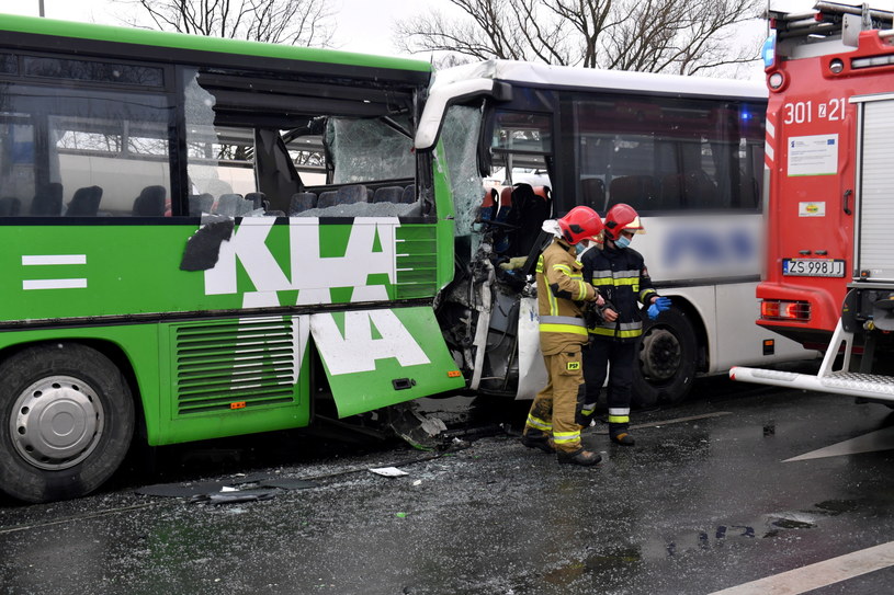 Najciężej ranny został kierowca autobusu / 	Marcin Bielecki    /PAP