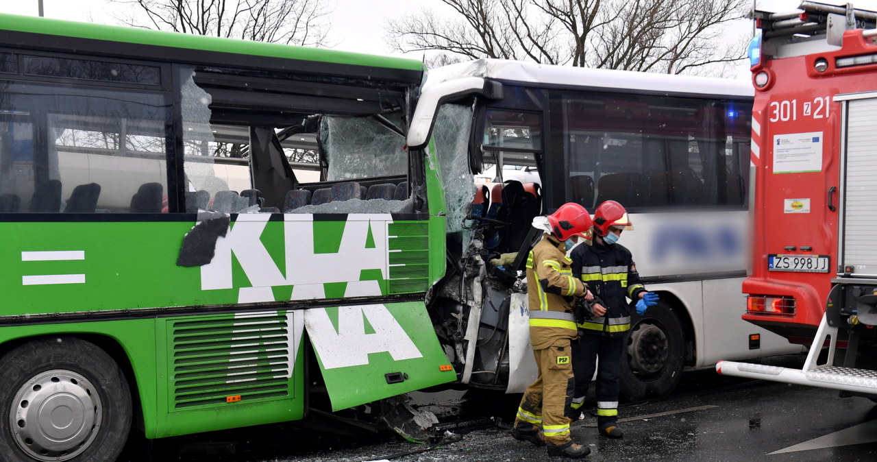 Najciężej ranny został kierowca autobusu / 	Marcin Bielecki    /PAP