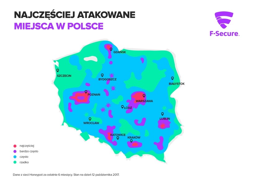 Najczęściej atakowane miejsca w Polsce /materiały prasowe