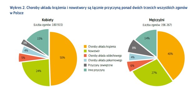 Najczęstsze przyczyny zgonów u kobiet i mężczyzn w Polsce /Komisja Europejska /Materiały prasowe