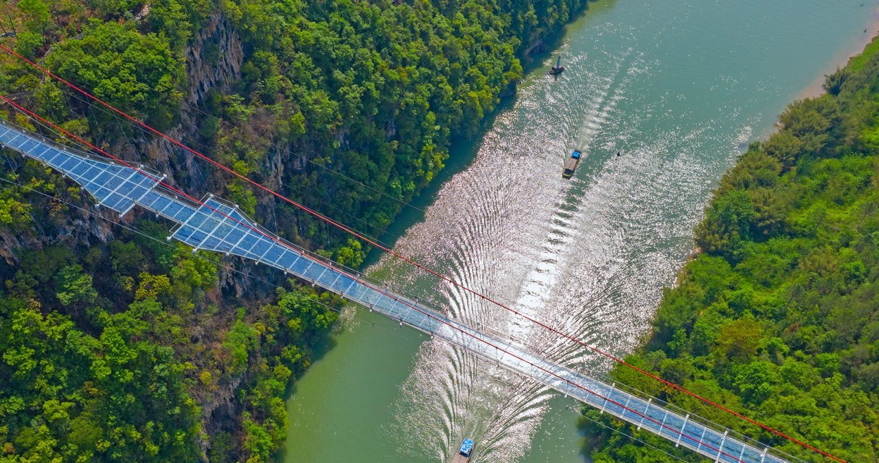 Najdłuższy szklany most na świecie został otworzony nad rzeką Lianjiang /materiały prasowe