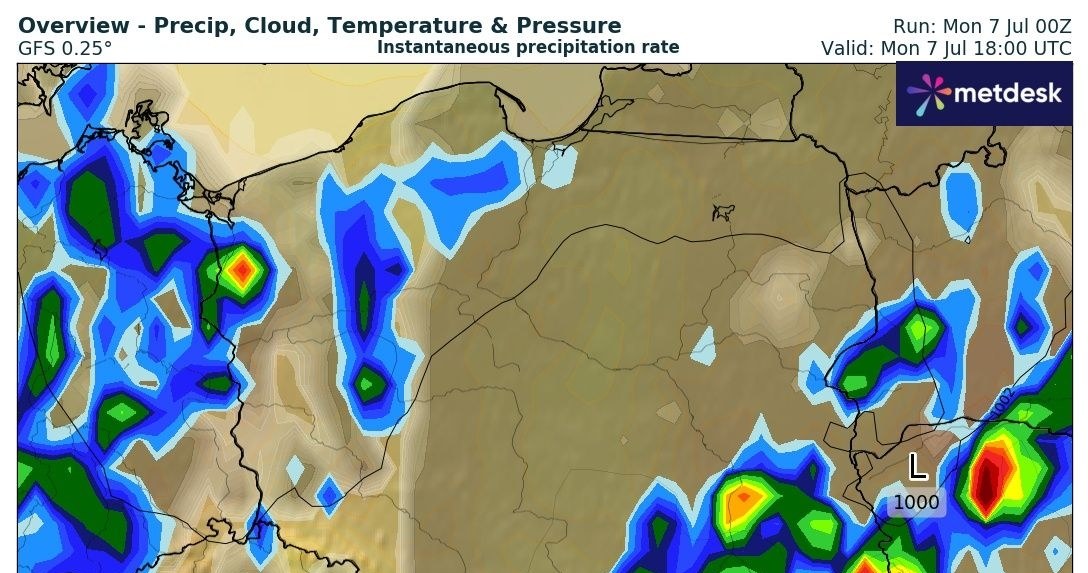 Najgorsze burze nawiedzą południowo-wschodnią część kraju /wxcharts /