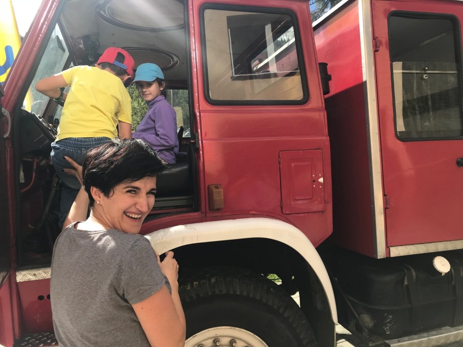 Najmłodsi mieszkańcy Bogdanówki zapewniają, że i oni zostaną strażakami /Monika Kamińska /RMF FM