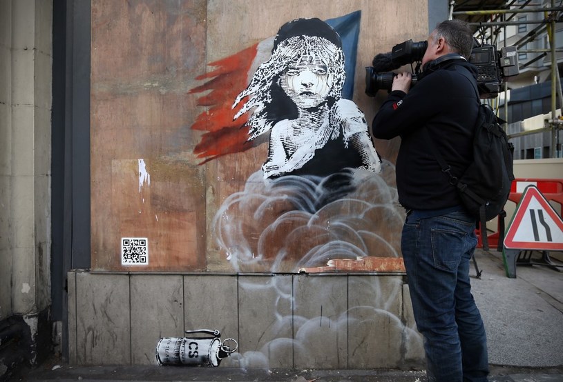 Najnowsza praca Banksy'ego w Londynie /Getty Images
