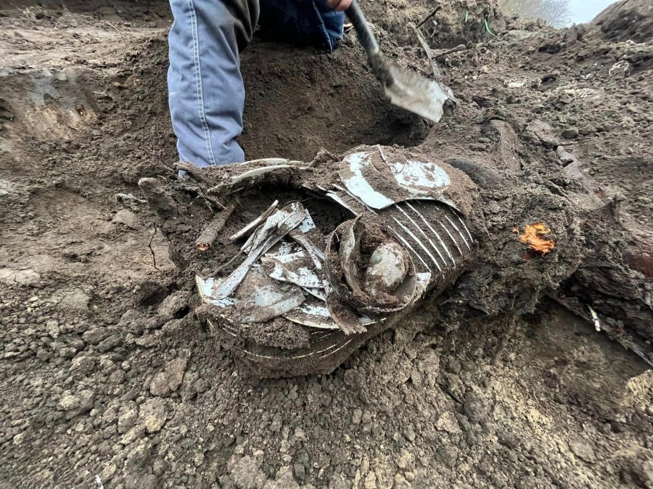 Najpewniej skrzynie zostały w tym miejscu ukryte w marcu 1945 roku przed nadciągająca Armia Czerwoną. /Muzeum Historii Ziemi Kamieńskiej /