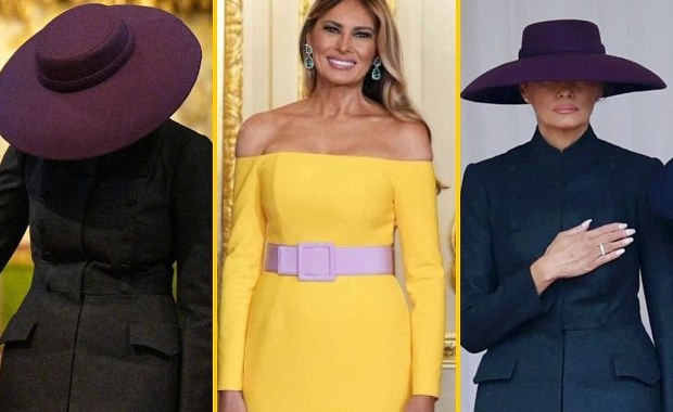 Najpierw zasłoniła twarz, potem odsłoniła ramiona. Przekaz Melanii Trump