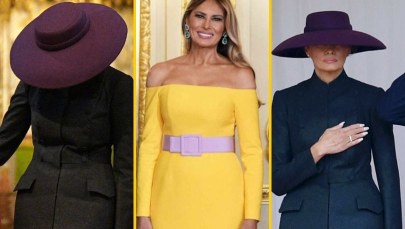 Najpierw zasłoniła twarz, potem odsłoniła ramiona. Przekaz Melanii Trump
