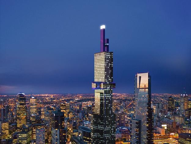Najwyższy wieżowiec południowej półkuli - Australia 108 - stanie w Melbourne /AFP