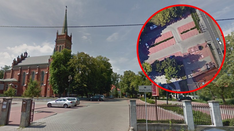 Należący do parafii parking znajduje się tuż obok szkoły, ale żeby na niego wjechać, trzeba uiścić opłatę /Mapy Google /