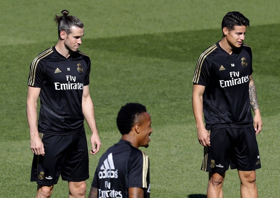 Napastnik Gareth Bale i pomocnik James Rodriguez /Ballesteros    /PAP/EPA