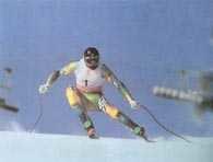 Narciarstwo alspejskie, Patrick Ortlieb w biegu zjazdowym, 1992 /Encyklopedia Internautica