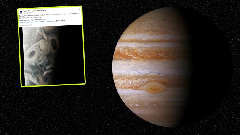 NASA pokazała niezwykłe zdjęcie zrobione przez sondę Juno /: NASA/JPL-Caltech/SwRI/MSSS/Władimir Tarasow /domena publiczna