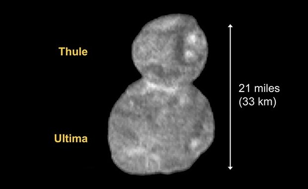 NASA publikuje zdjęcie planetoidy Ultima Thule... Jak bałwanek