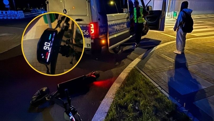 Nastolatek uciekał przed policją hulajnogą /Policja Koszalin /