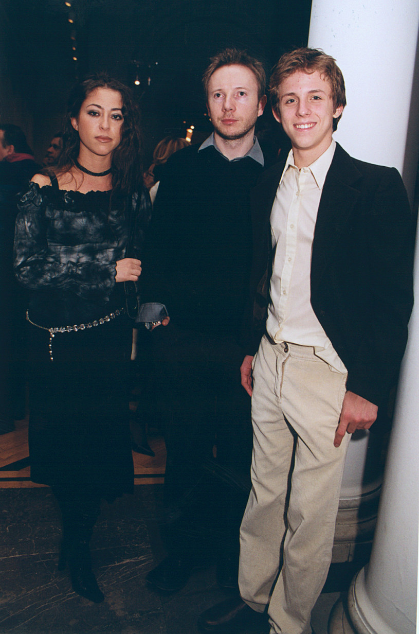 Natalia Kukulska z mężem i bratem, 2002 rok /Niemiec /AKPA