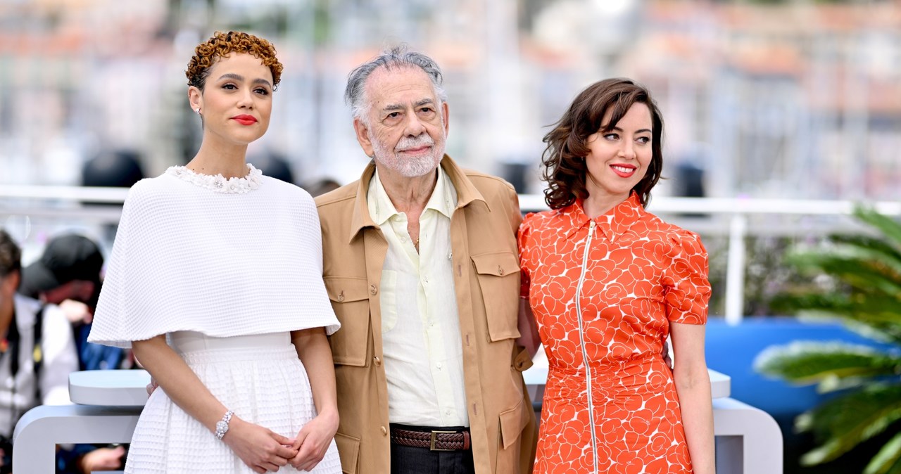 Nathalie Emmanuel, Francis Ford Coppola i przed pokazem "Megalopolis" w Cannes (17 maja 2024) /Lionel Hahn /Getty Images