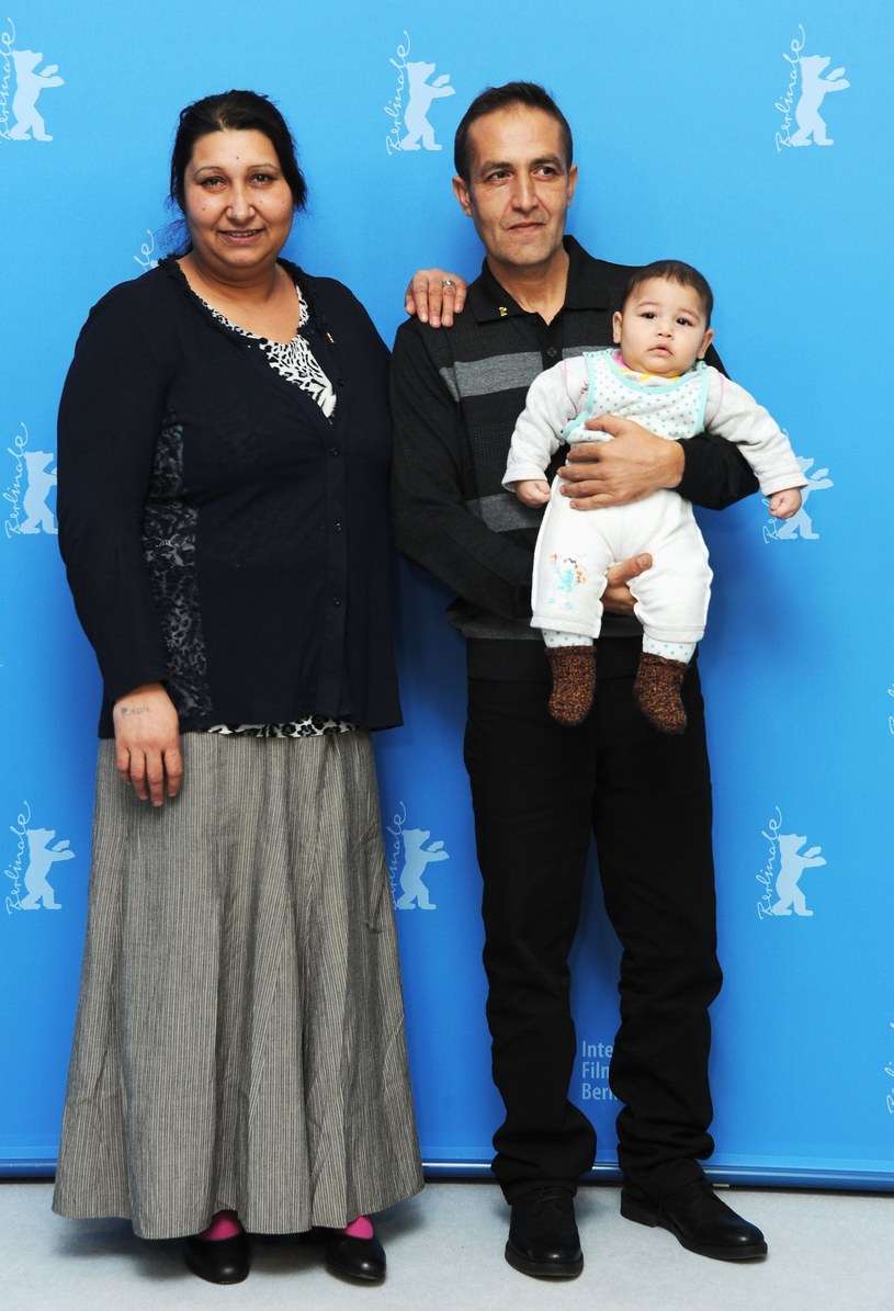 Nazif Mujić z żoną i dzieckiem na festiwaluw Berlinie w 2013 roku / Pascal Le Segretain /Getty Images