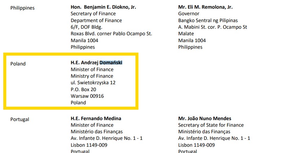 Nazwisko Andrzeja Domańskiego figuruje już na liście gubernatorów w Banku Światowym /materiał zewnętrzny