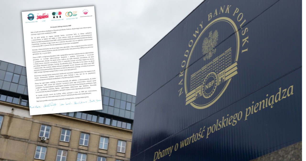 NBP poinformował o wystosowaniu listu związków zawodowych "w obronie dobrego imienia NBP" /ANDRZEJ IWANCZUK/REPORTER, nbp.pl /