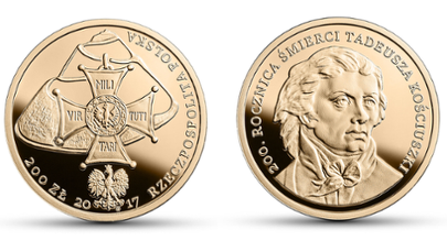 NBP upamiętnia 200. rocznicę śmierci Kościuszki specjalnymi monetami