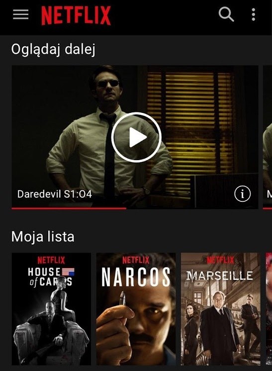 Netflix - Mobila aplikacja /materiały prasowe