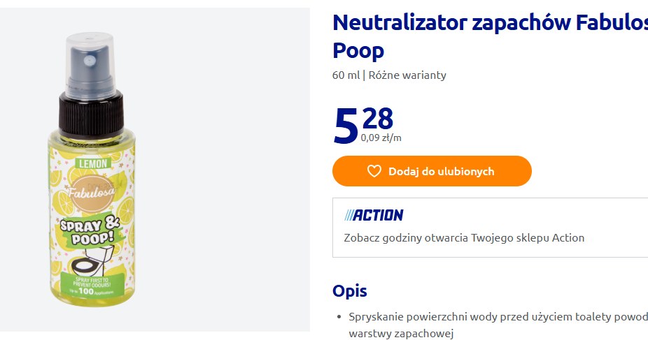 Neutralizator zapachów Fabulosa Spray & Poop /Action /INTERIA.PL