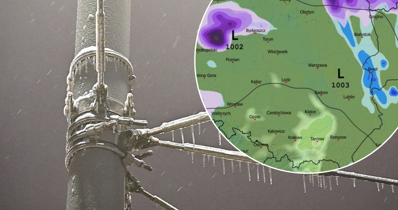 Nibezpieczne oblodzenie we wtorek może się pojawić przede wszystkim w północno-wschodniej Polsce /PAP/Marcin Bielecki/WXCHARTS /
