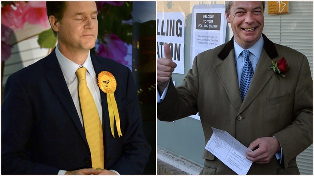 Nick Clegg i Nigel Farage /HANNAH MCKAY/Nigel Roddis /PAP/EPA