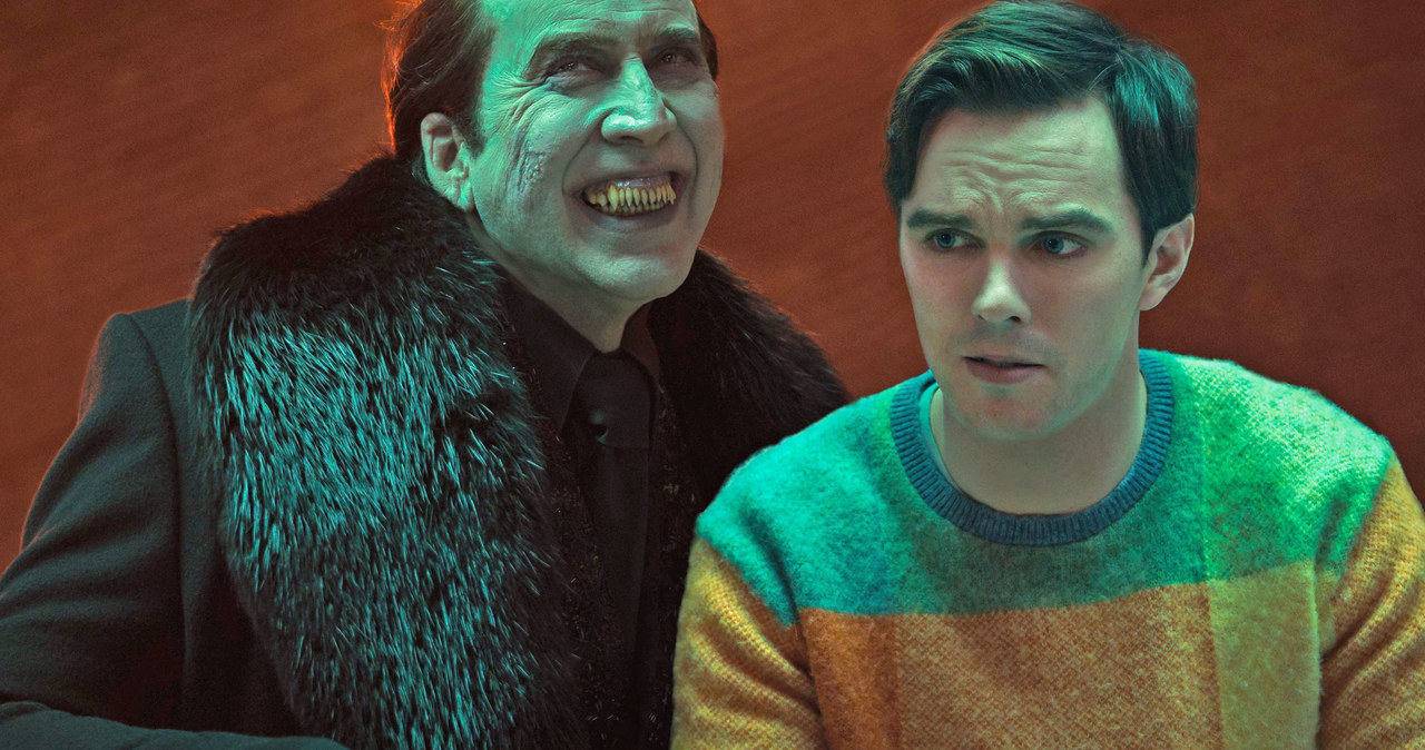 Nicolas Cage i Nicholas Hoult w filmie "Renfield" /UIP /materiały prasowe