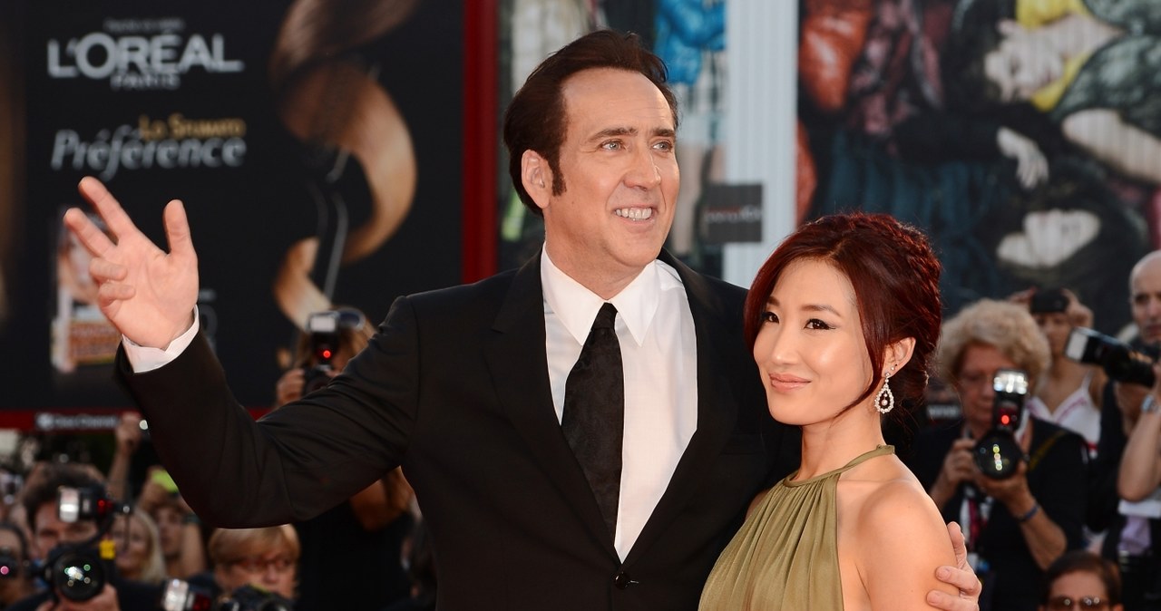 Nicolas Cage z byłą żoną, Alice Kim, którą Vickie Park oskarża o prześladowanie / Ian Gavan /Getty Images