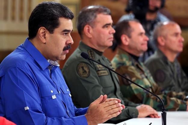 Nicolas Maduro, prezydent Wenezueli (na pierwszym planie) /EPA