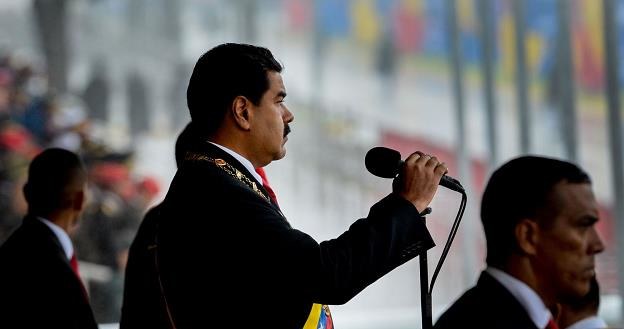 Nicolas Maduro (przy mikrofonie), prezydent Wenezueli /AFP