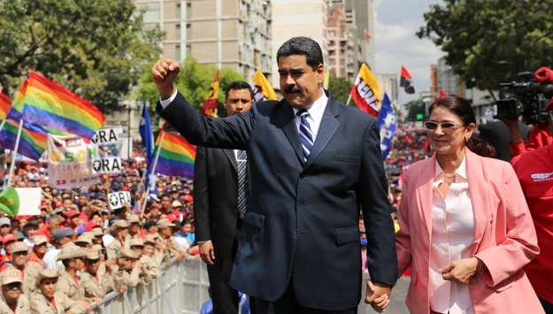 Nicolas Maduro z żoną /MIRAFLORES PRESS / HANDOUT /PAP/EPA