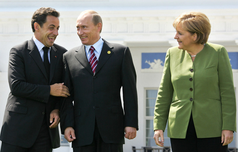 Nicolas Sarkozy, Władimir Putin i Angela Merkel, zdjęcie archiwalne /AFP