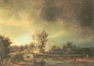Niderlandzka sztuka, Rembrandt van Rijn, Kamienny most, ok. 1638 /Encyklopedia Internautica