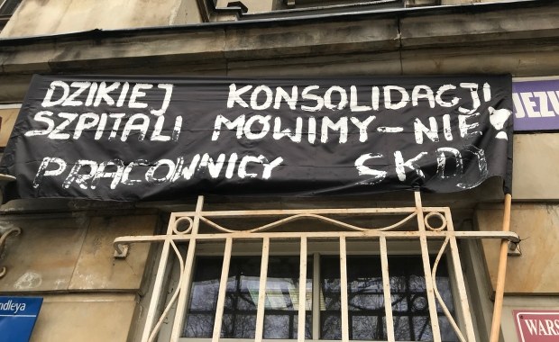 Nie chcą połączenia placówek. Protest pracowników szpitala Dzieciątka Jezus w Warszawie