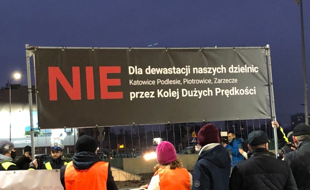 "Nie dla Centralnego Portu Komunikacyjnego". W Katowicach odbył się protest   