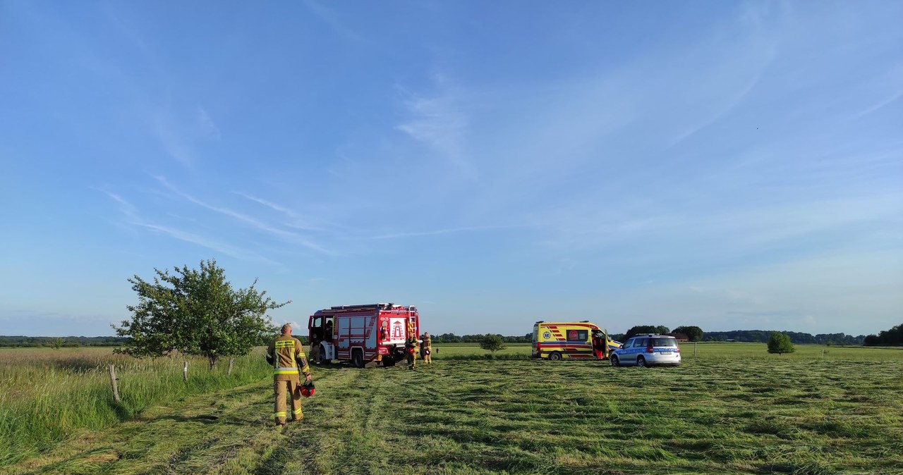 Nie żyje rolnik zaatakowany przez byka - fot. KP PSP Braniewo