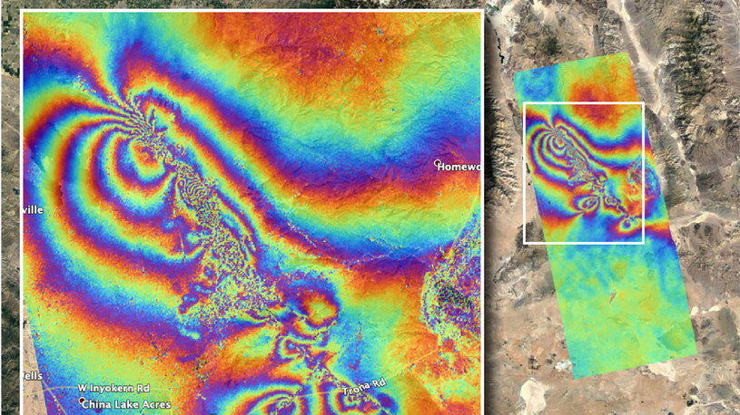 Niedawna seria trzęsień ziemi w Kalifornii na obrazach NASA /NASA
