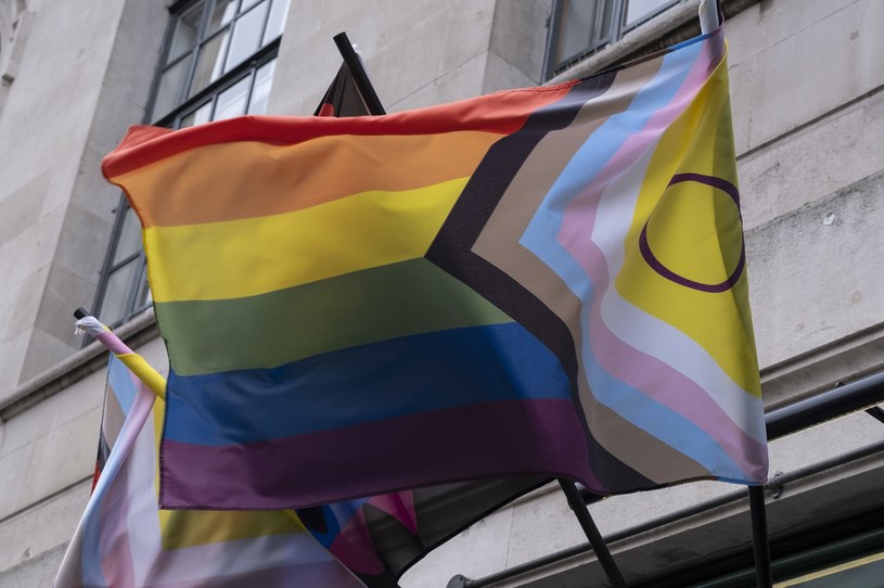 Niedawno pojawiła się wersja tęczowej flagi, która podkreśla widoczność osób interpłciowych w społeczności LGBTQ, co wywołało różne opinie wśród niej /Mike Kemp /Getty Images