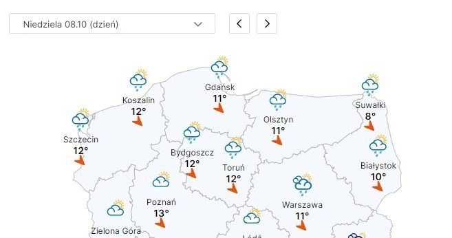 Niedziela będzie najchłodniejszym dniem weekendu. Temperatury wyniosą maksymalnie kilkanaście stopni Celsjusza. Wciąż będzie mocno wiało /IMGW /