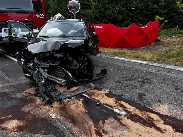 Niedzielny wypadek na dk 25, odcinek Sępólno Krajeńskie-Bydgoszcz w pobliżu miejscowości Obodowo /Komenda Wojewódzka Policji w Bydgoszczy /Policja