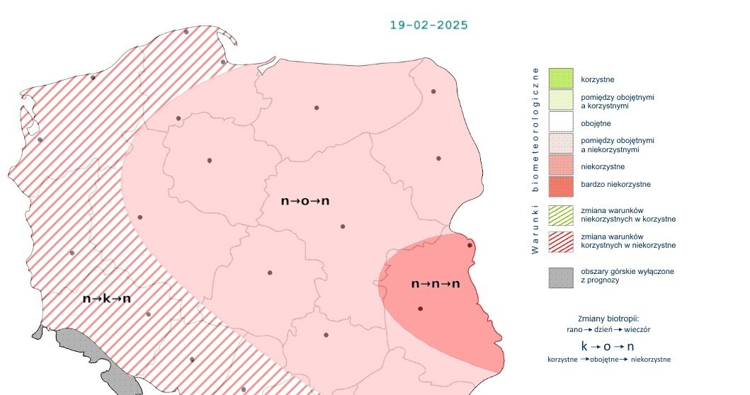 Niekorzystne warunki będą panować głównie rano i wieczorem, kiedy panować będzie mróz. W ciągu dnia warunki się poprawią /IMGW /