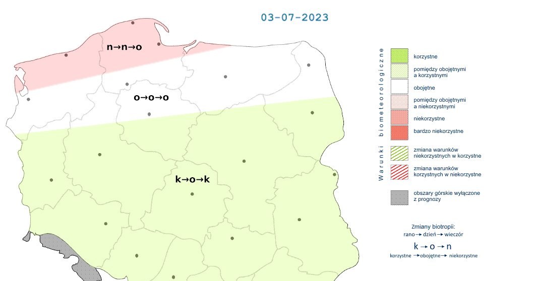 Niekorzystne warunki biometeorologiczne wystąpią nad morzem /IMGW /