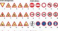 Niektóre aktualne (VII 2000 r.) obowiązujące w Polsce znaki drogowe: /Encyklopedia Internautica