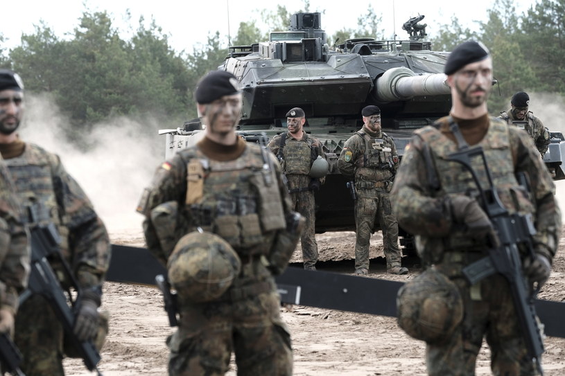Niemieccy żołnierze stacjonujący w Litwie /VALDA KALNINA /PAP/EPA